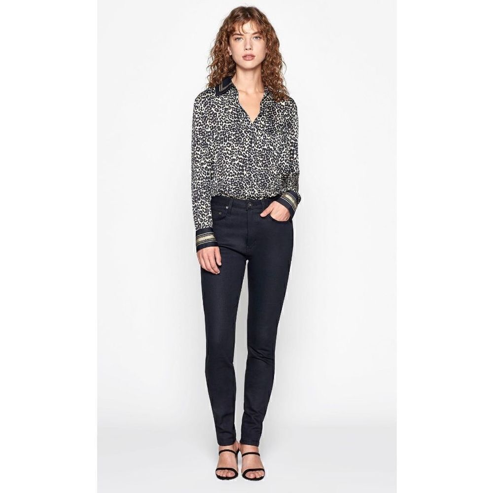 Equipment Women's Leopard Animal Print Bradner Shirt in Natural Multi Size - XS